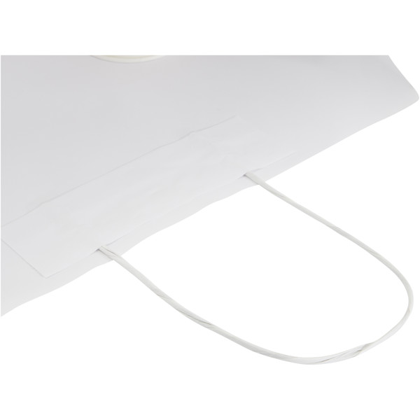 Vrečka iz kraft papirja 31x12x25 cm, 120 g/m2 - Bela
