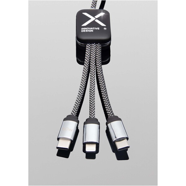 Cabo de carregamento Tipo C de 60 W com logotipo duplo iluminado SCX.design C33