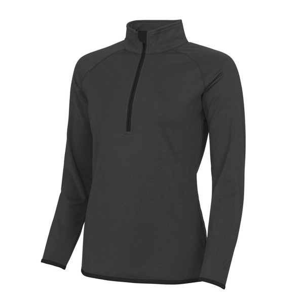 Women's Cool 1/2 Zip Sweat - Charcoal / Jet Black / L