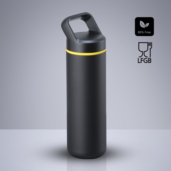 Expedition Steel Water Bottle With Copper Layer, 650 ml - Yellow