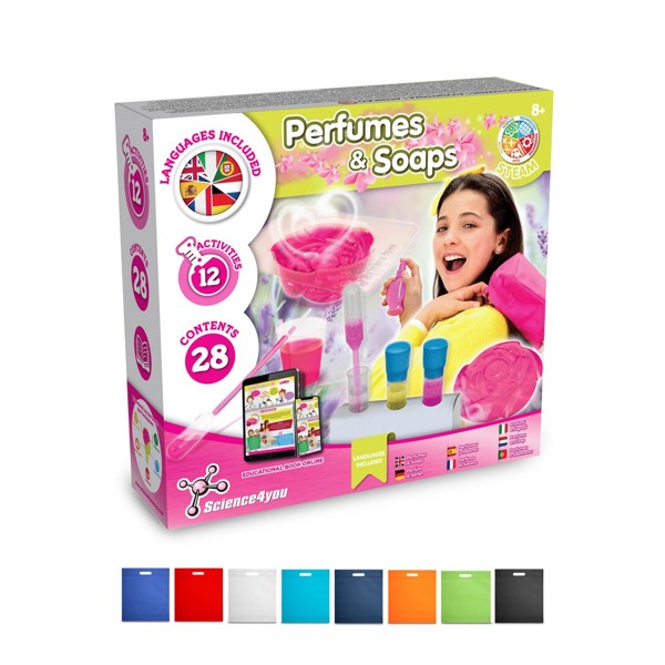 Perfume & Soap Factory Kit IV. Vzdělávací hra dodáváno s dárkovým sáčkem z netkané textilie (80 g/m²) - Bílá