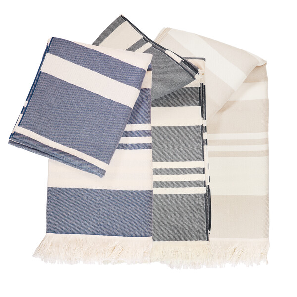 Fouta coton biologique 190g AXELINE - gris foncé