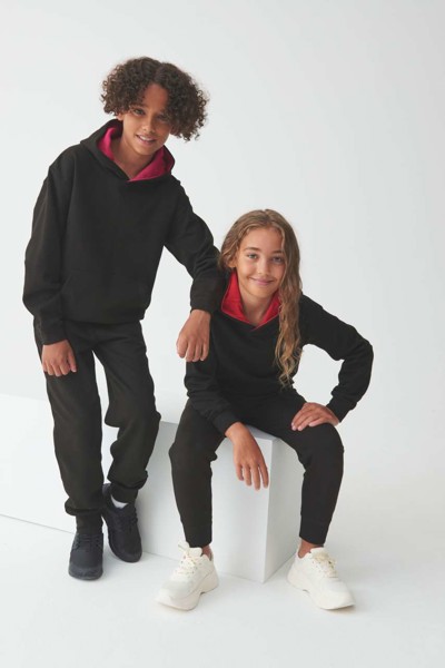 Dječja sveučilišna majica s kapuljačom - Sapphire Plava / Heather Siva / 5-6 years