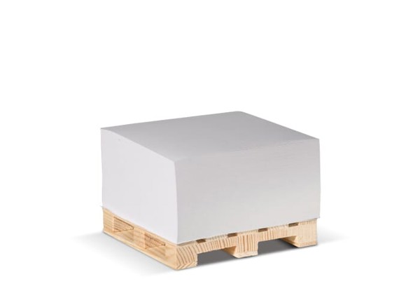 Cube pad 10x10x5cm FSC on wooden pallet