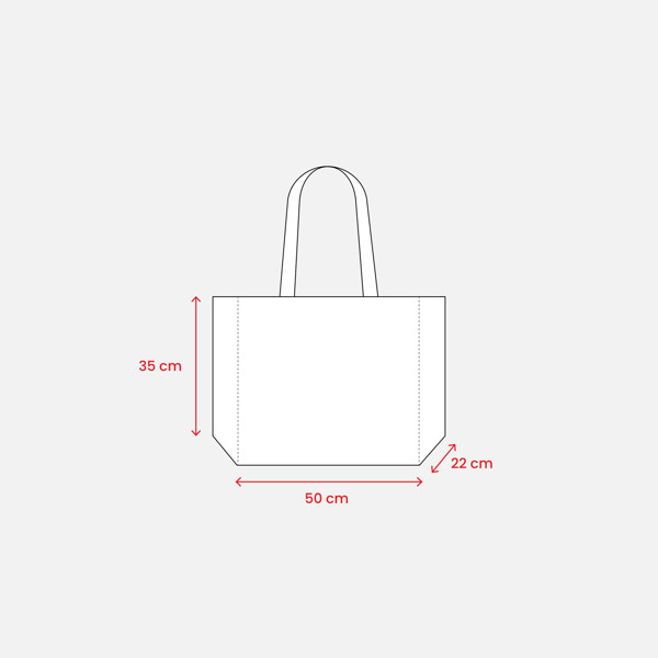 280 G/M2 Cotton Shopping Bag With Jute Details, Long Handles And Gusset - Red