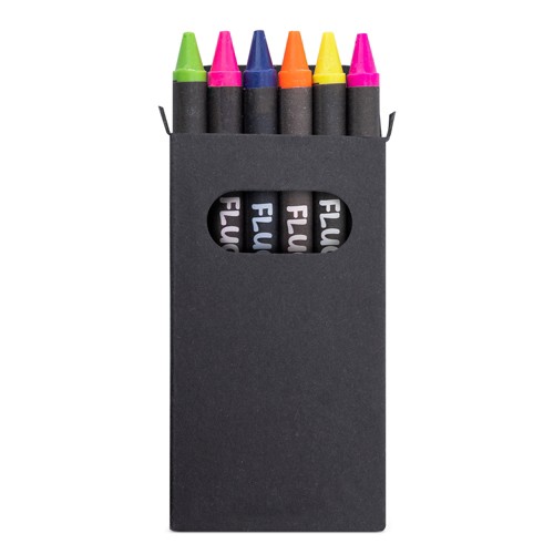 SET 6 WAX FLUO CRAYONS "LUMYNI"