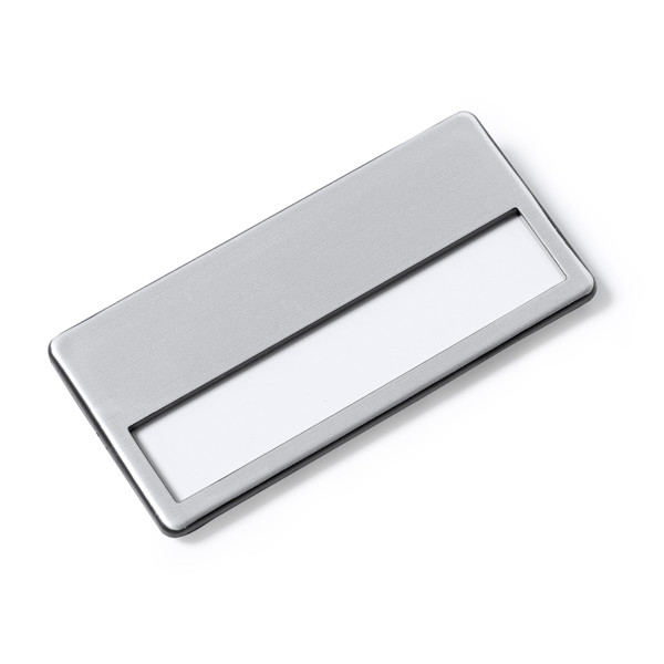 Identificador de aluminio personalizado con doble sistema de fijación