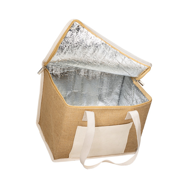 Jute Cooler Bag With Silver Interior