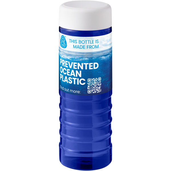 Bouteille de sport H2O Active® Eco Treble de 750 ml avec couvercle vissé - Bleu / Blanc