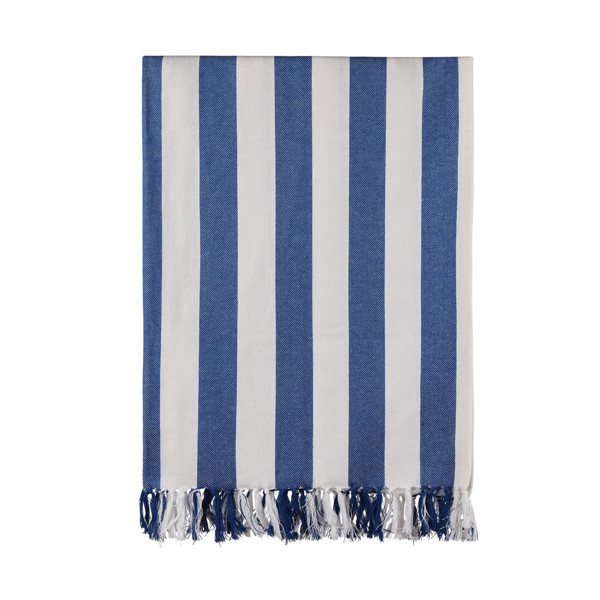 VINGA Serviette hammam XXL Ornos GRS - Bleu / Blanc
