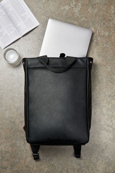 Vinga Bermond recycled backpack, 17 inch laptop fit - Black