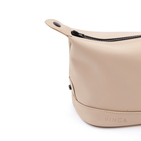 Vinga Baltimore toiletry bag, nubuck PU, 235x185x125mm - Greige