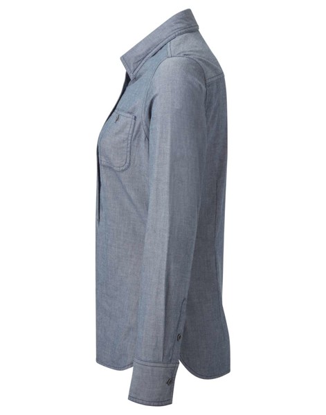 ŽENSKA ORGANSKA KOŠULJICA OD ŠAMBREA ​​IZ POŠTENE TRGOVINE - Siva Denim / L