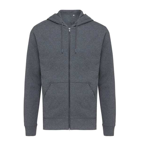 Iqoniq Abisko recycled cotton zip through hoodie - Heather Anthracite / M