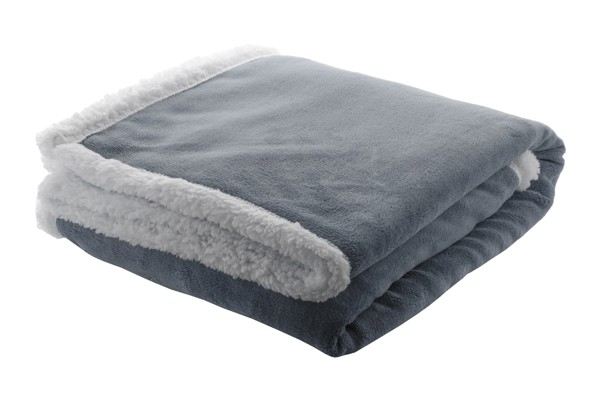 Coral Fleece Blanket Sammia - Dark Grey / White
