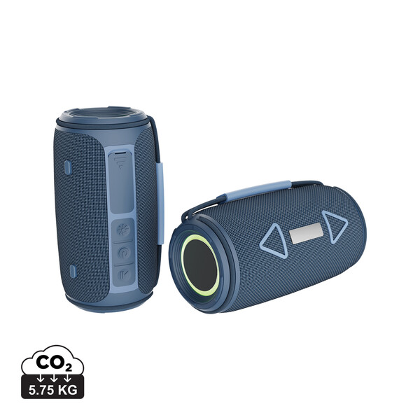 Enceinte 16W étanche IPX4 en plastique recyclé RCS Prisma - Bleu