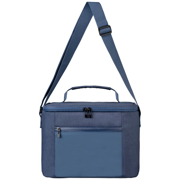 Sac City Pack 600D rPET isotherme à fermeture éclair - 10 L - Bleu marine / Sérigraphie