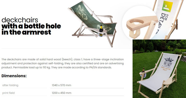 Wooden deckchairs & chairs - custom made