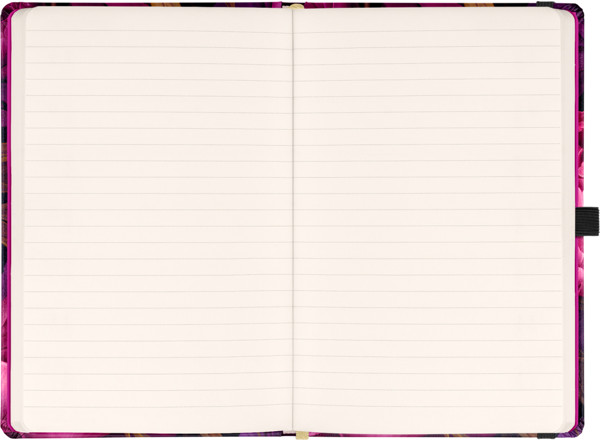 Notique Notes Fialové Květy, Linkovaný, 13 x 21 cm