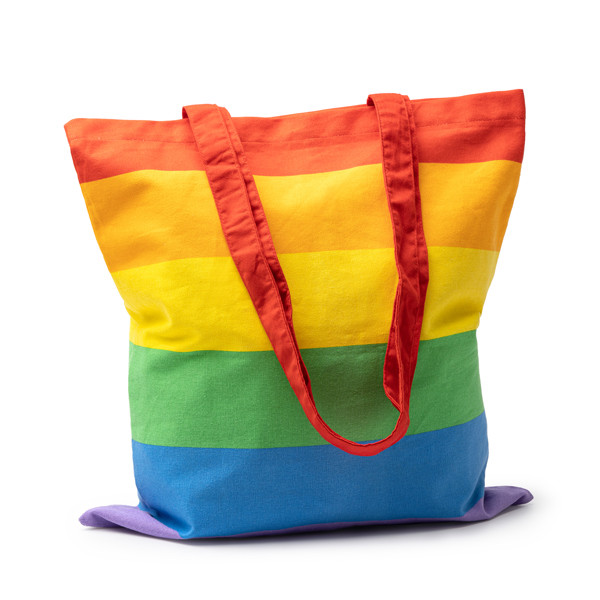 Personalized multicolor cotton bag with long handles