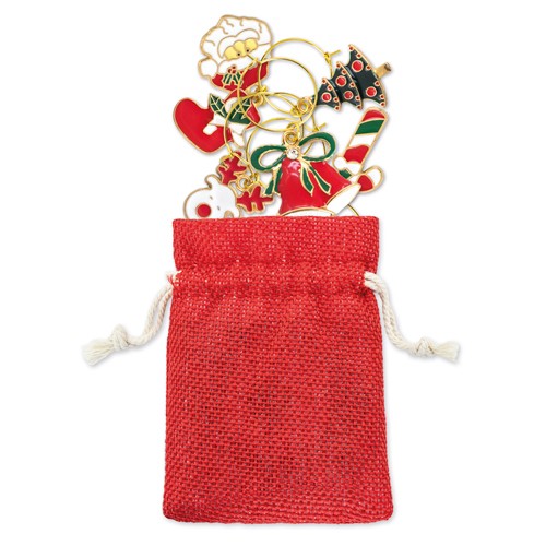 SET OF 6 CHRISTMAS GLASS-MARKER RINGS "BRINDIS"