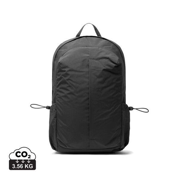 KENTO URBAN RCS  recycled nylon 15,6 inch rugzak met voorvak - Zwart