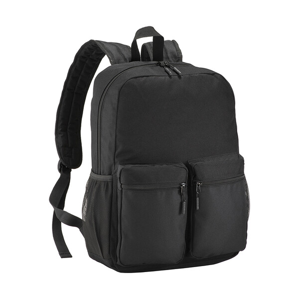 600D Polyester 5 Pockets Backpack, Two Side Meshed, Adjustable Shoulder Straps - Black