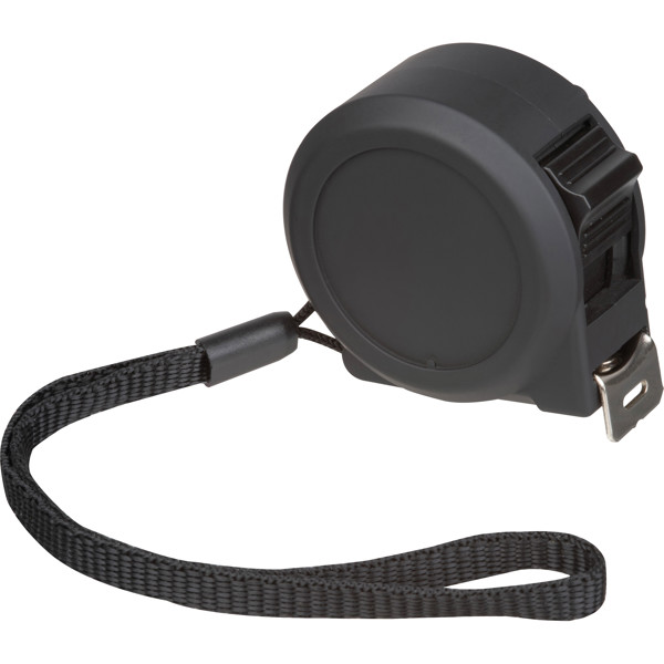 Steel tape measure with plastic housing 3m KATHARINA - Black