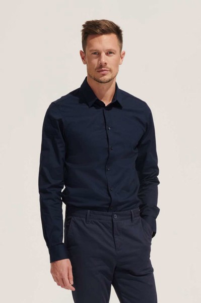 Sol's Blake Men - Long Sleeve Stretch Shirt - White / S