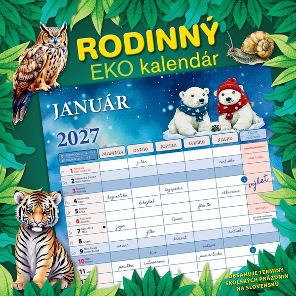 Nástenný Kalendár Rodinný Eko Kalendár 2027