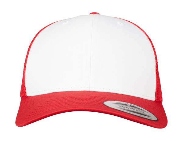 Retro Trucker Colored Front - Red / White / Red / ONE SIZE