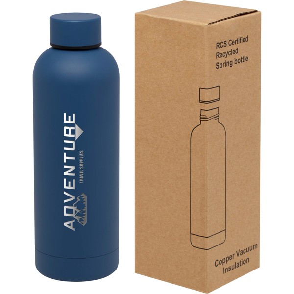 Bouteille isotherme avec isolation par le vide Spring 500 ml en cuivre inoxydable recyclé certifié RCS - Bleu océan