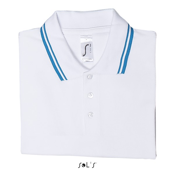 Sol's Pasadena Men - Polo Shirt - White / Aqua / S