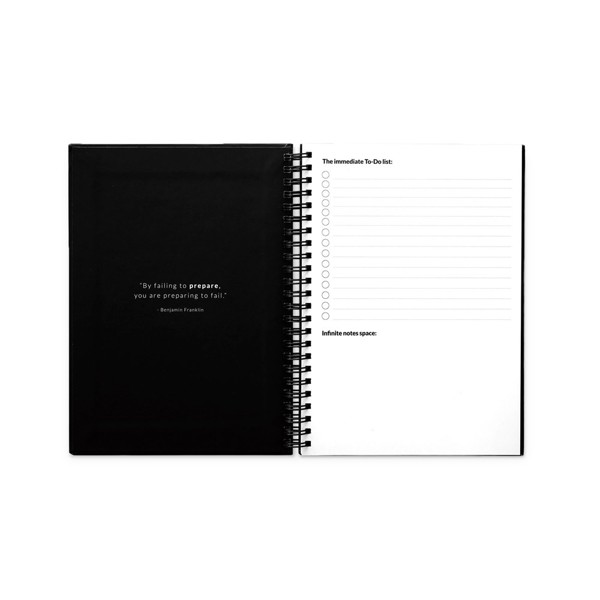 STARTER KIT INFINITE PLANNER A5. Le set comprend un "infinite Diary", un kit de nettoyage, un marqueur et un porte-marqueur - Noir