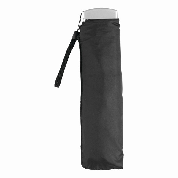 Ploščati mini dežnik 880 mm, okvir iz aluminija 164G - Črna