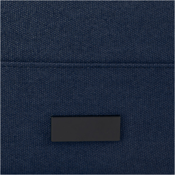 Sac à dos pour ordinateur portable Joey de 15 L en toile recyclée GRS 15 pouces avec dessus enroulable - Marine