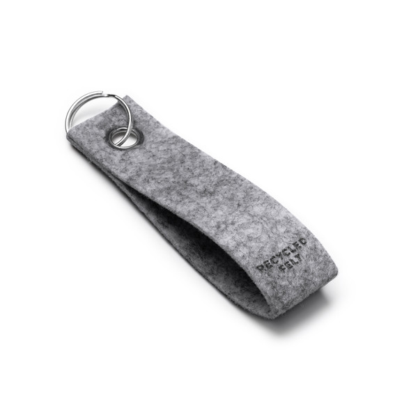 Personalised recycled felt keyring with metal eyelet