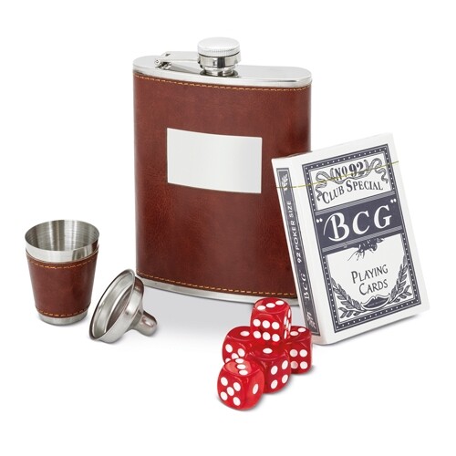 FLASK AND GAMES SET "SHELBY"