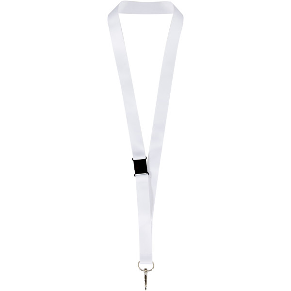 Lois sublimation RPET lanyard with safety breakaway - White / 25mm