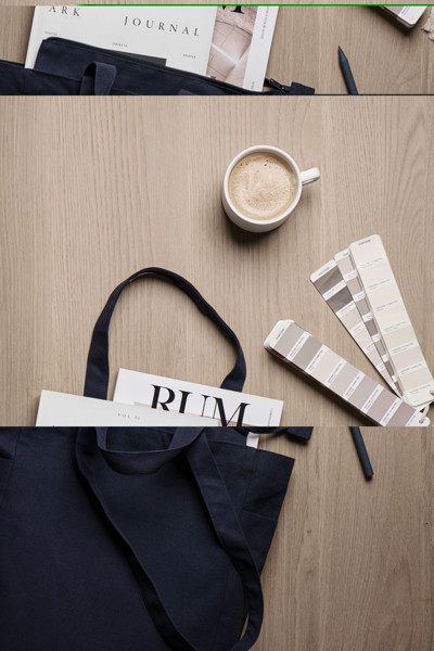 VINGA Tote bag avec zip en toile recyclée Hilo AWARE™ - Bleu Marine