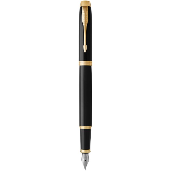Parker IM fountain pen (blue ink) - Solid Black / Gold