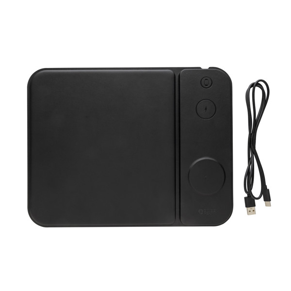 Swiss Peak charging mousepad 15W, recycled PU