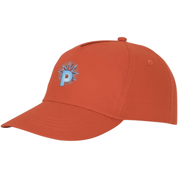 Boné de algodão 5 painéis com reforço e fecho aderente de 175 g/m² Feniks - Laranja