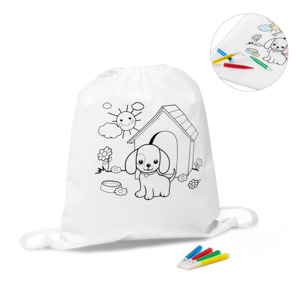 DRAWS. Sac à cordon pour enfant pour le coloriage (80 g/m²)