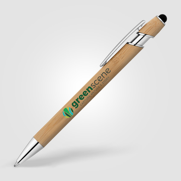 Stylo stylet Prince Bamboo - Bambou / Jet d’encre 4 couleurs