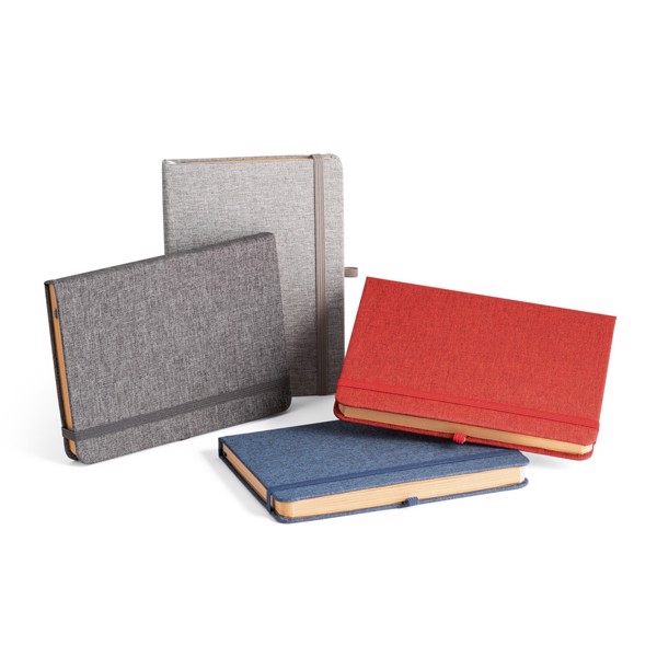 BOYD. Bloc-notes de notes A5 en polyester recyclé (100% rPET) avec pages lignées - Gris Clair