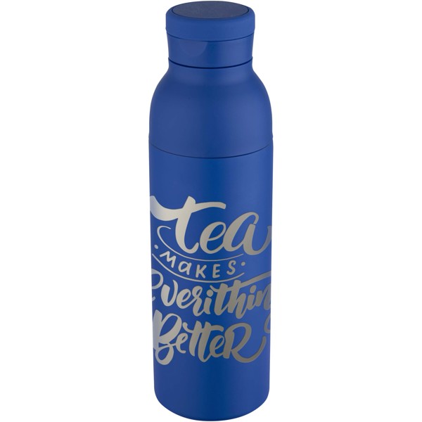 Bouteille avec isolation sous vide Illuminate double paroi de 650 ml en acier inoxydable recyclé certifié RCS - Bleu royal