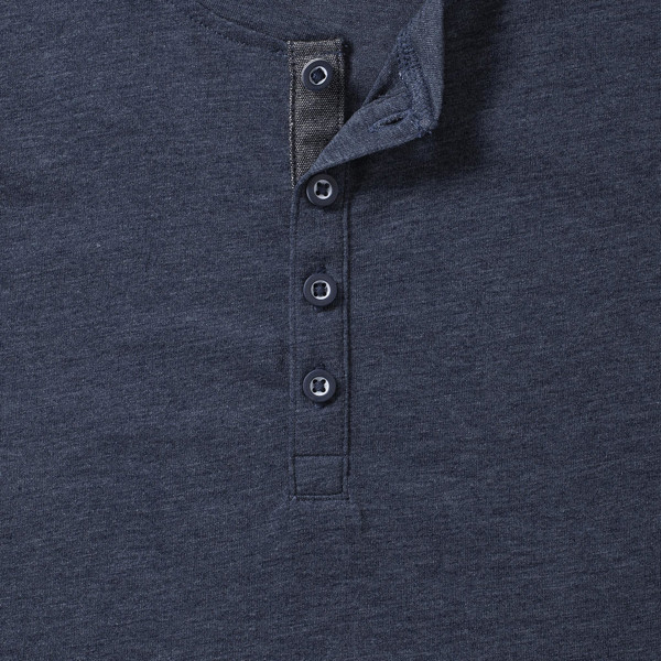 Men's Henley Hd T - Grey Marl / XS