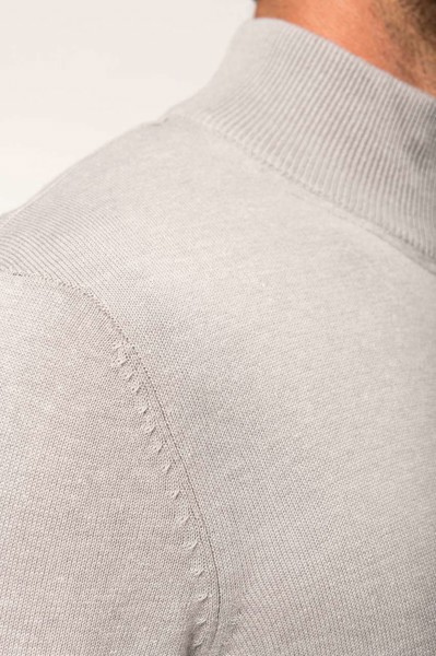 Men's Full Zip Cardigan - Grey Melange / S