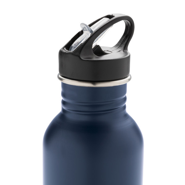 Bouteille Deluxe sport en acier - Bleu Marine